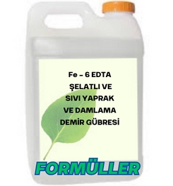 Fe – 6  EDTA ŞELATLI VE SIVI YAPRAK VE DAMLAMA DEMİR GÜBRESİ ÜRETİM FORMÜLLERİ VE ÜRETİM YÖNTEMLERİ