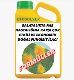 SALATALIKTA PAS HASTALIĞINA KARŞI ÇOK ETKİLİ VE EKONOMİK DOĞAL FUNGİSİT İLACI İMALAT FORMÜLÜ VE ÜRETİM YÖNTEMİ VE UYGULAMA DOZAJLARI