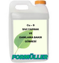 Cu – 9 SIVI YAPRAK VE DAMLAMA BAKIR GÜBRESİ ÜRETİM FORMÜLLERİ VE ÜRETİM YÖNTEMLERİ