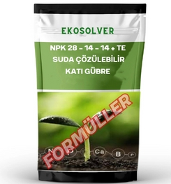 NPK 28 - 14 - 14 + TE SUDA ÇÖZÜLEBİLİR KATI GÜBRE ÜRETİM FORMÜLLERİ VE ÜRETİM YÖNTEMLERİ