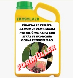 KİRAZDA BAKTERİYEL KANSER VE ZAMKLANMA HASTALIĞINA KARŞI ÇOK ETKİLİ VE EKONOMİK DOĞAL FUNGİSİT İLACI İMALAT FORMÜLÜ VE ÜRETİM YÖNTEMİ VE UYGULAMA DOZAJLARI