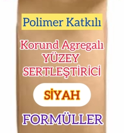 POLİMER KATKILI VE KORUND AGREGALI YÜZEY SERTLEŞTİRİCİ ( SİYAH ) ÜRETİM FORMÜLLERİ VE ÜRETİM YÖNTEMLERİ