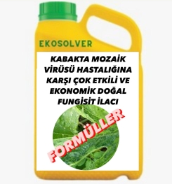 KABAKTA MOZAİK VİRÜSÜ HASTALIĞINA KARŞI ÇOK ETKİLİ VE EKONOMİK DOĞAL FUNGİSİT İLACI İMALAT FORMÜLÜ VE ÜRETİM YÖNTEMİ VE UYGULAMA DOZAJLARI